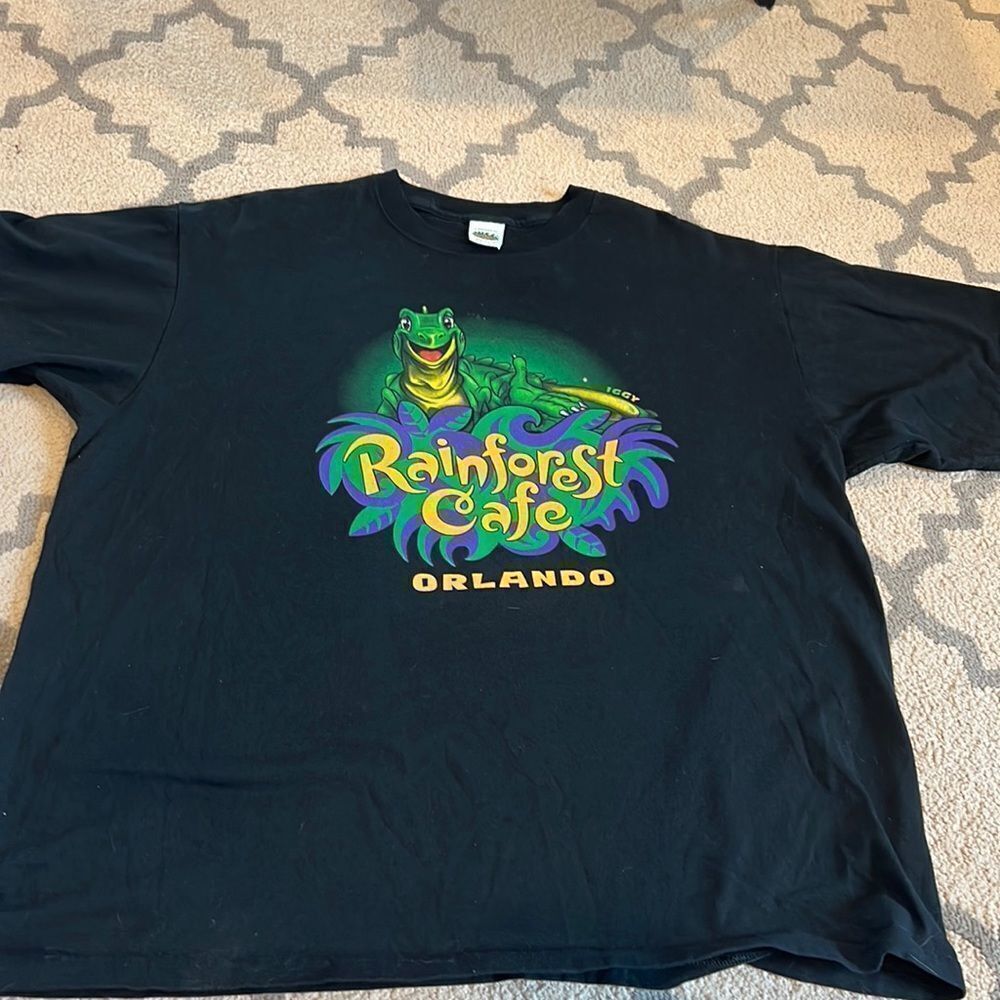 Rainforest Cafe Orlando T-Shirt XXL Iggy Iguana in GUC Made in USA graphic tee